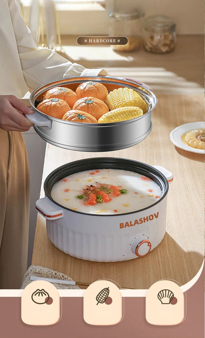 Mini Portable Electric Cooker – Double Layer Non-Stick Hot Pot