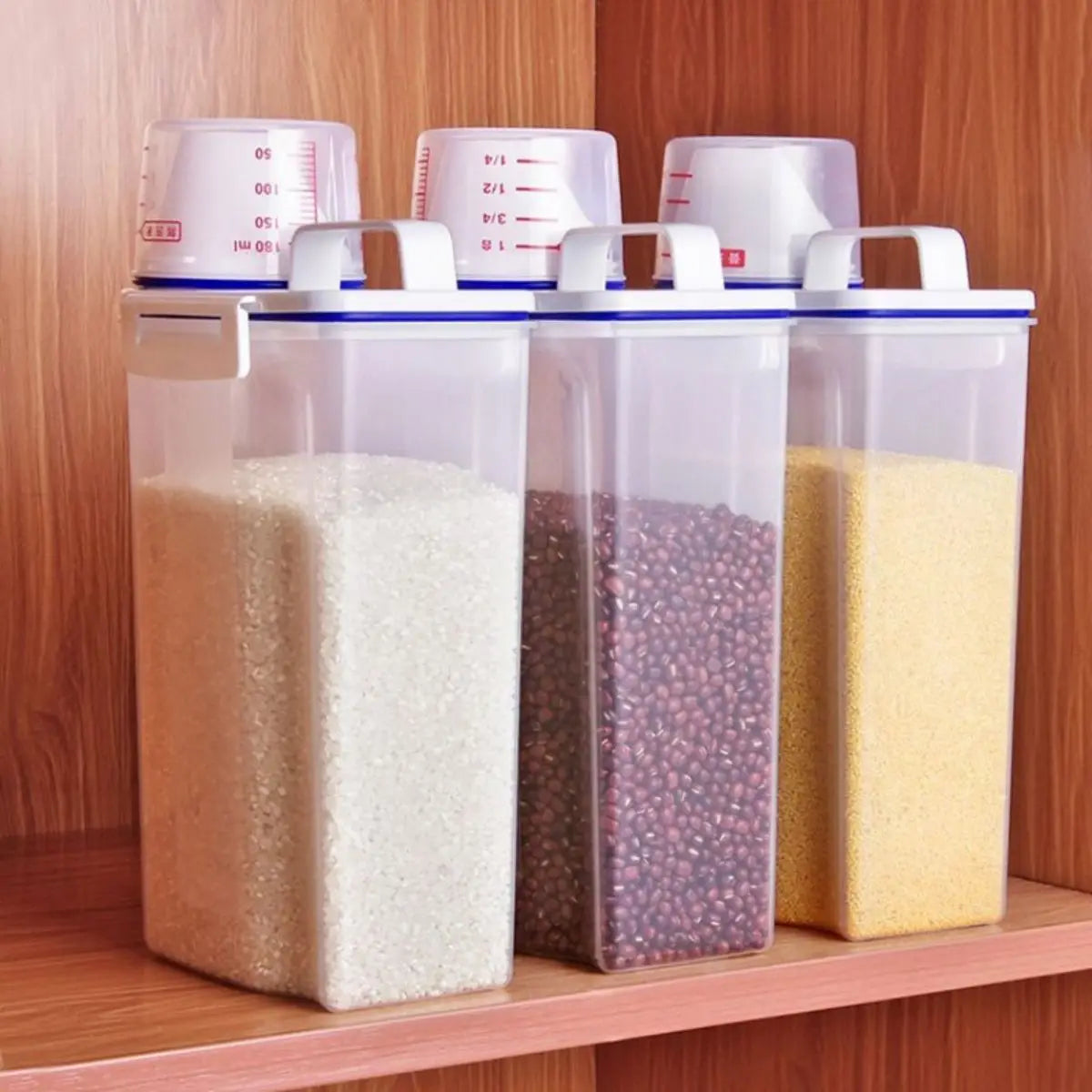 Rice Storage Canister with Measuring Cup | Moisture & Insect Proof