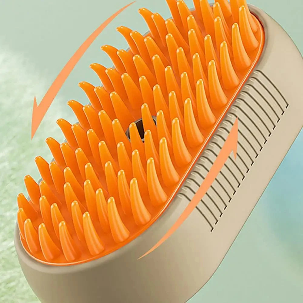 3-in-1 Steamy Dog Brush – Electric Spray for Pet Grooming