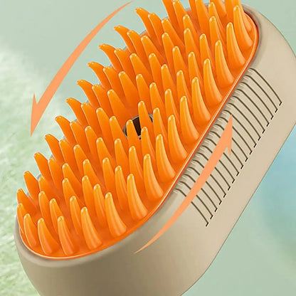 3-in-1 Steamy Dog Brush – Electric Spray for Pet Grooming