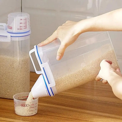 Rice Storage Canister with Measuring Cup | Moisture & Insect Proof