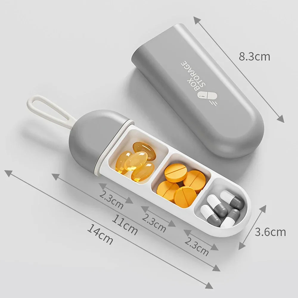 3 Compartment Pill Box Daily Pill Organizer Portable Medicine Container Travel Pill Holder for Pocket Moisture Proof Pill Case