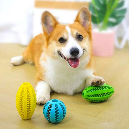 Natural Rubber Dog Chew Toy Ball – Teeth Cleaning & Interactive Snack Ball