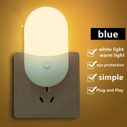 PaaMaa Bedside Lamp Night light EU US Plug LED Night Light AC220V Bedroom Lamp Gift for Children Cute Night Lamp For Corridor WC