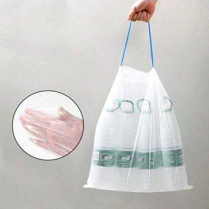 45X50 Household Garbage Bag Drawstring Large Thickening Portable Pull Bag White Plastic Bag