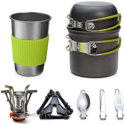 Camping Cookware Kit – Stove, Pots, Utensils for Outdoor Cooking