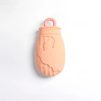 320ML Silicone Hot Water Bottle Winter Mini Cute Hand Warmer Portable Thick Rubber Plush Hot Water Bag for Bed Feet Warmer