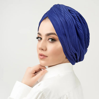 Women Stretchy Knot Turban Muslim Hat islamic inner Hijab Caps Head Scarf Bonnet Hair Loss Chemo Caps Elastic Headband Turban