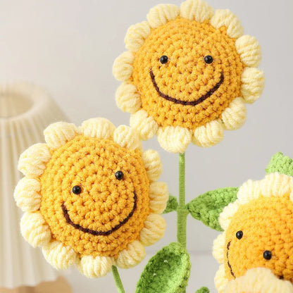 Handmade Crochet Artificial Sunflowers for Home & Party Decor