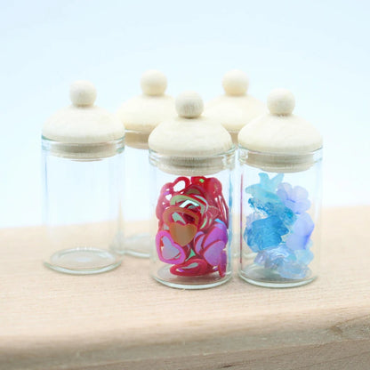 Dollhouse Clear Glass Jar Miniature Storage Bottles