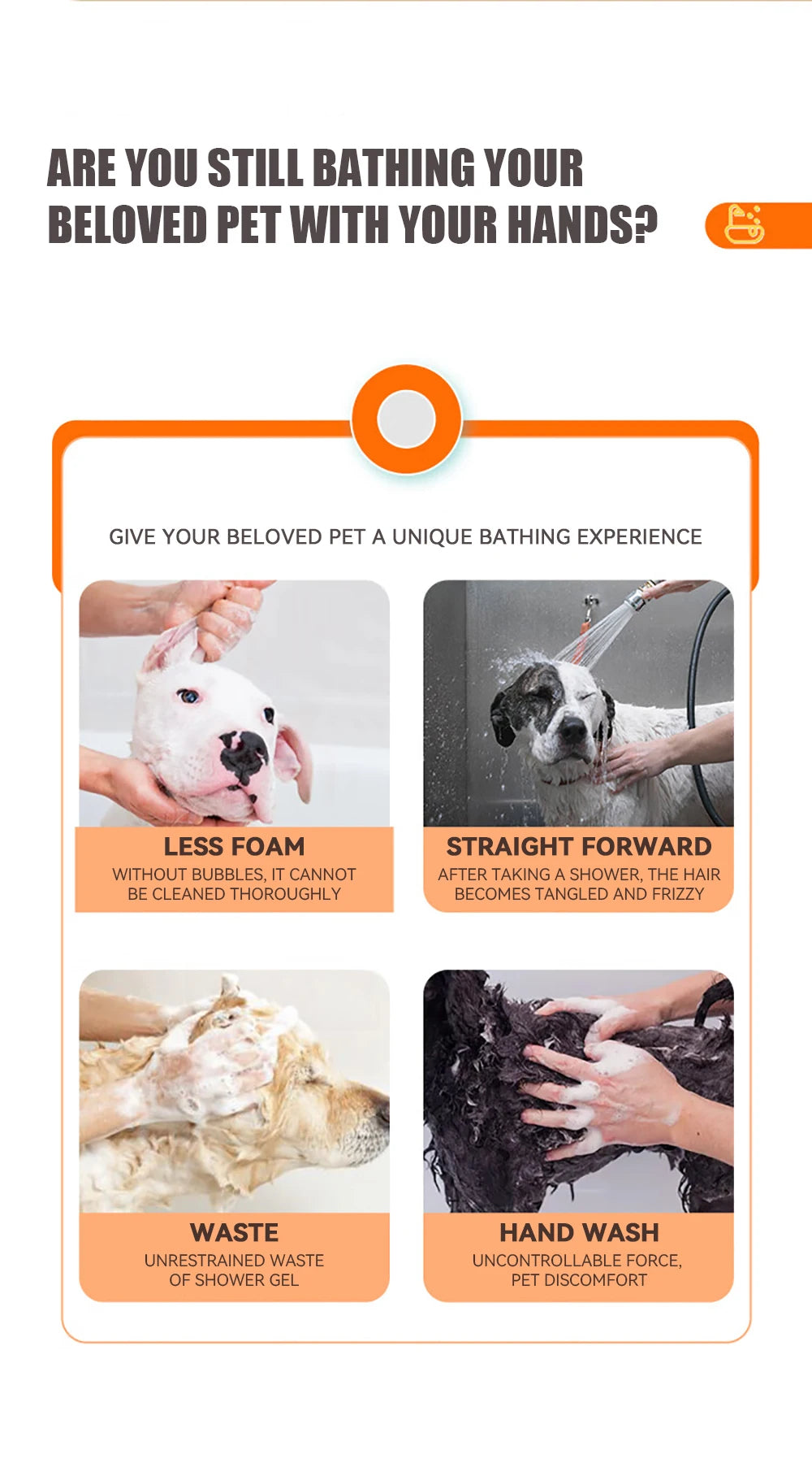 Soft Silicone Dog Bathing Brush with Shampoo Dispenser – Pet Massage Tool