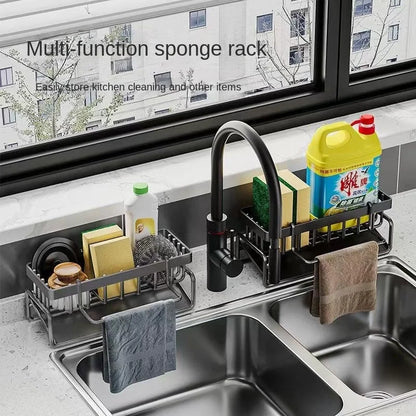 Stainless Steel Sink Organizer – Self-Draining Soap & Sponge Holder