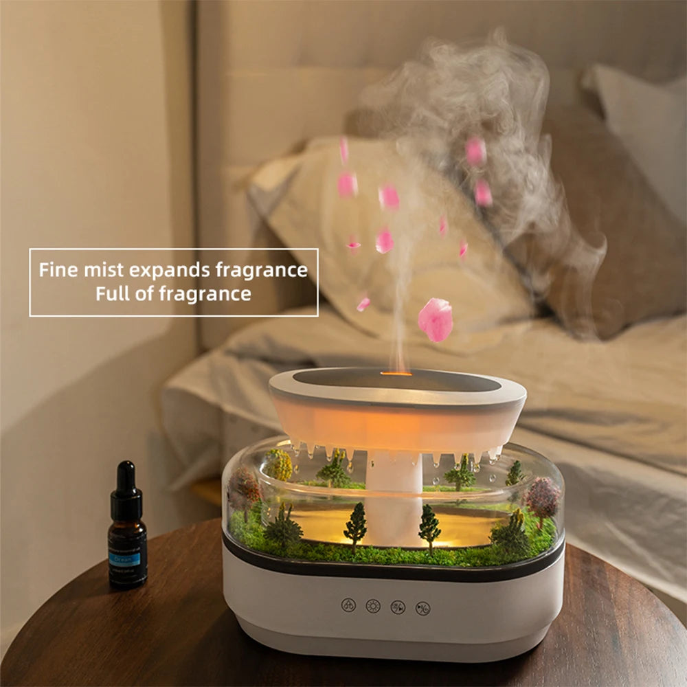 Aroma Humidifier Raindrop Air Humidifier Colorful Light White Noise Essemtial Oil Diffuser Home Ultrasonic Fragrance Diffuser