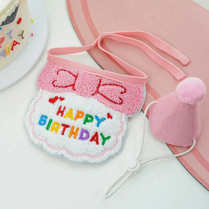 Cute Puppy Birthday Scarf & Hat Set – Perfect for Small Medium Pets