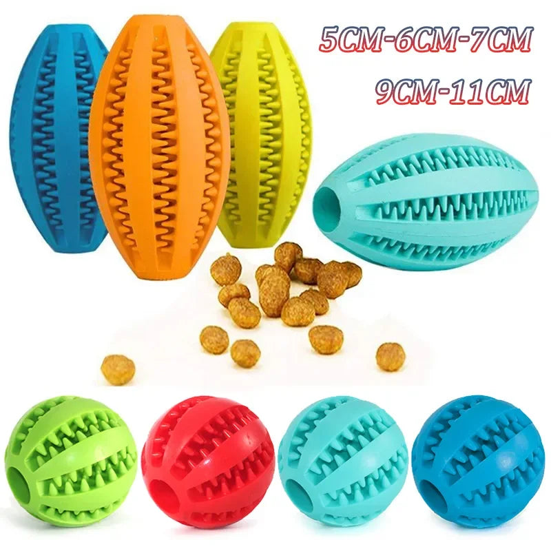 Natural Rubber Dog Chew Toy Ball – Teeth Cleaning & Interactive Snack Ball