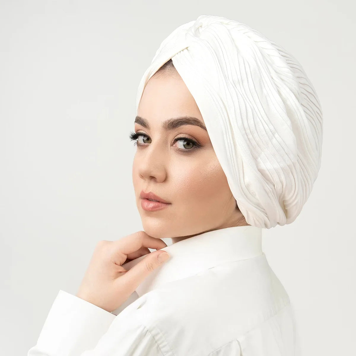 Women Stretchy Knot Turban Muslim Hat islamic inner Hijab Caps Head Scarf Bonnet Hair Loss Chemo Caps Elastic Headband Turban