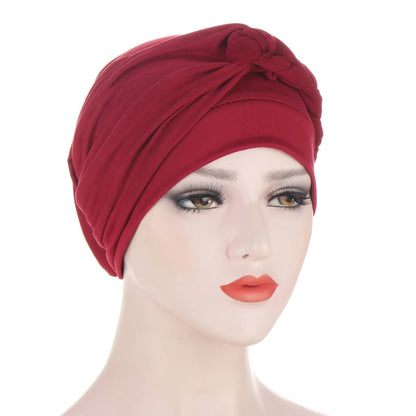 ALTOBEFUN Lady Rural Caps Girl Dots Women Bandanas  Stretchy Turban Cap Female Chemotherapy Headwear Braid Hat Polyester HT193