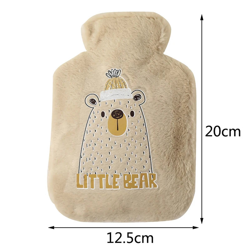 Cartoon Plush Rabbit Bear Hot Water Bottle Water Filling Velvet Small Portable Student Hand Warmer Cute Warm Water Bag