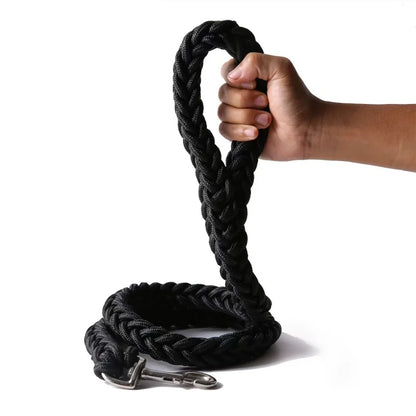 Nylon Braided Dog Leash – Durable Traction Rope for Large Dogs