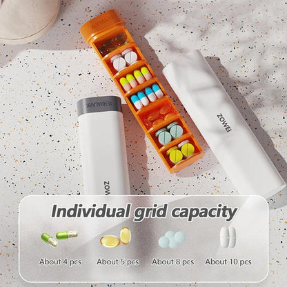 Pill Organizer Box 7 Day, Weekly Travel Pill Case Holder, Daily Pocket Pharmacy Dispenser Container for Pills, Vitamins Medicine