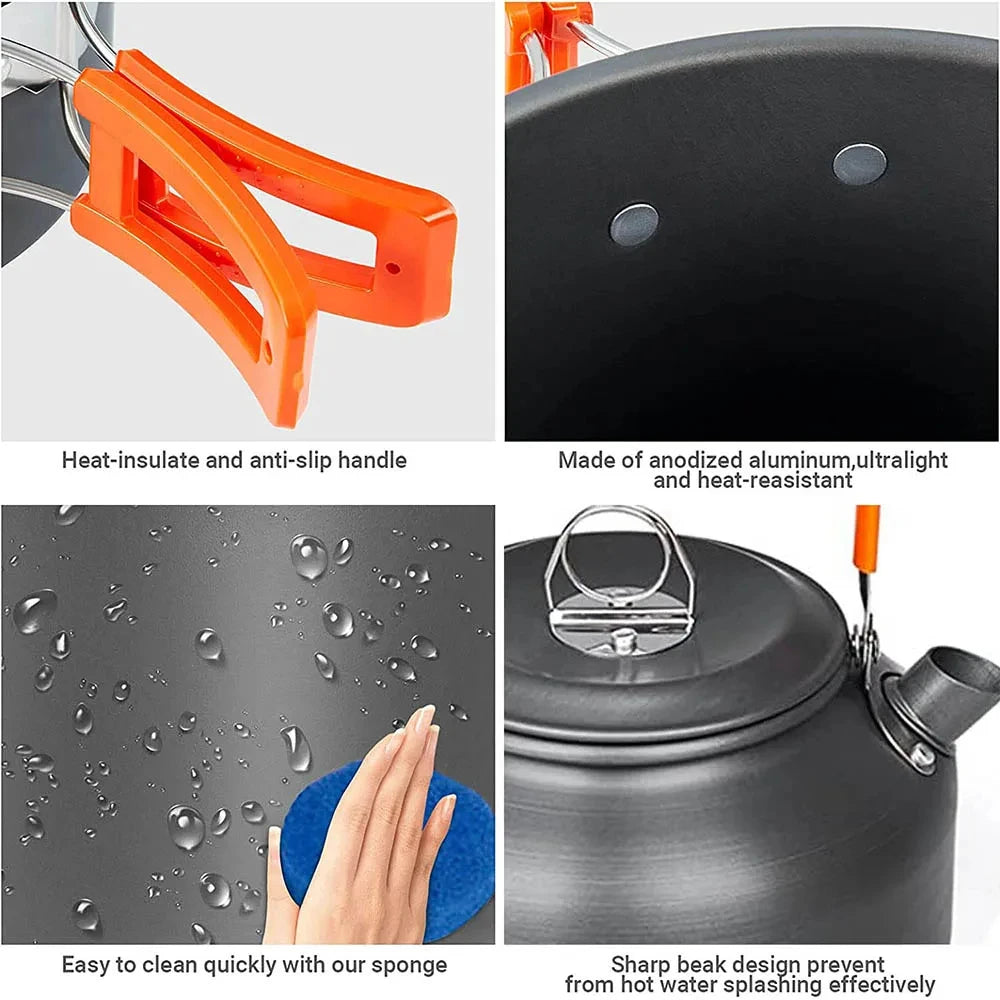 Portable Camping Cookware Set | Outdoor Picnic Teapot