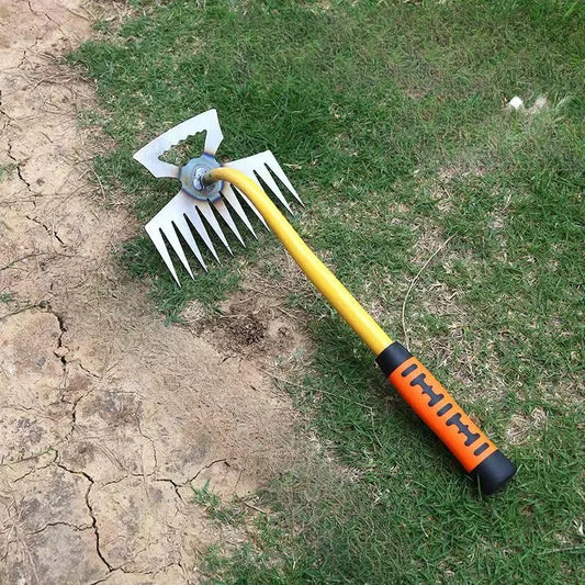 4/11 Tooth Manual Excavator Refurbished Garden Land Easily Pulled Grass Pot Soil Weeding Tool Manganese Steel Weeding Rake