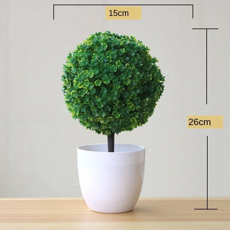 Artificial Potted Bonsai Trees & Flowers for Home & Garden Decor