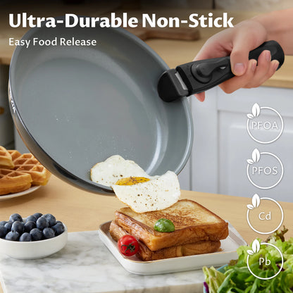 13-Piece Ceramic Cookware Set | Nonstick & Detachable Handles