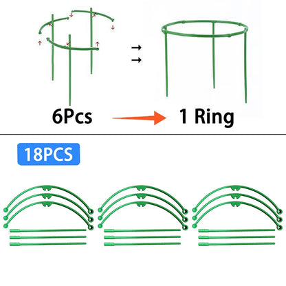 Plant Stakes Plant Stanch Flower Support Bonsai Vine Plants Trellis Pot Semicircle Fixed Rod Gardening Tools 6/12/18/24Pcs