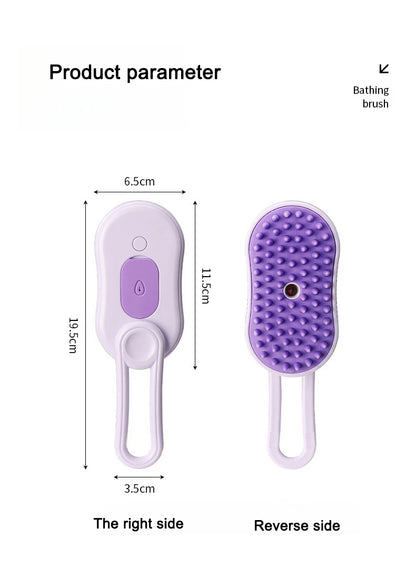 3-in-1 Pet Steam Brush – Spray, Massage & Hair Removal Comb