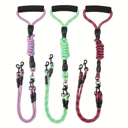 Dual Head Dog Walking Rope – Anti-Winding & Detachable Leash