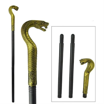 Round Handle Costumes Walking Cane Royal King Claw Ball Halloween Wand Snake Head King's Scepter Halloween Walking Stick