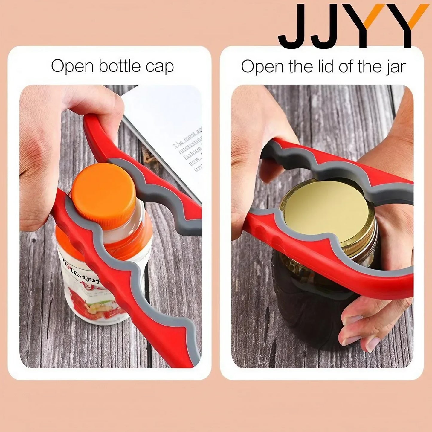 JJYY Multi-functional 4-in-1 Can and Jar Lid Screwer Non-slip Twist Bottle Opener Multifunctional Can and Jar Opener Kitchenware