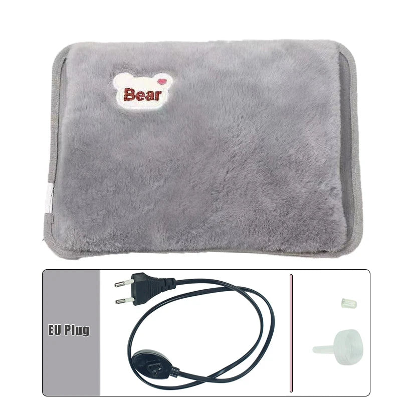 Rechargeable Hot Water Bottle Cute Electric Hand Warmer EU Plug Reusable Hot Compress Bag Heating Pad Hand Pocket Warmer