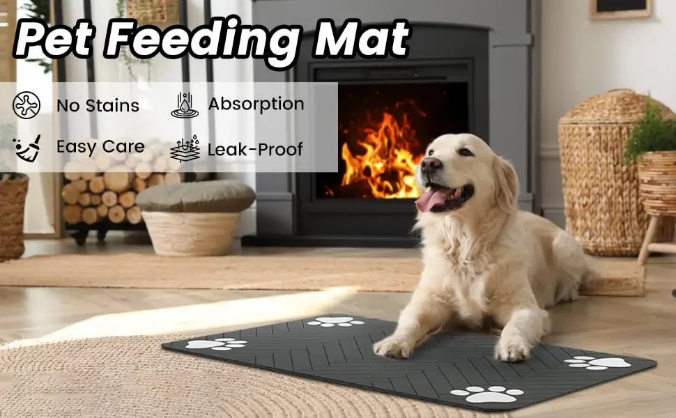 Absorbent Pet Feeding Mat – Waterproof & Quick Dry for Dogs & Cats