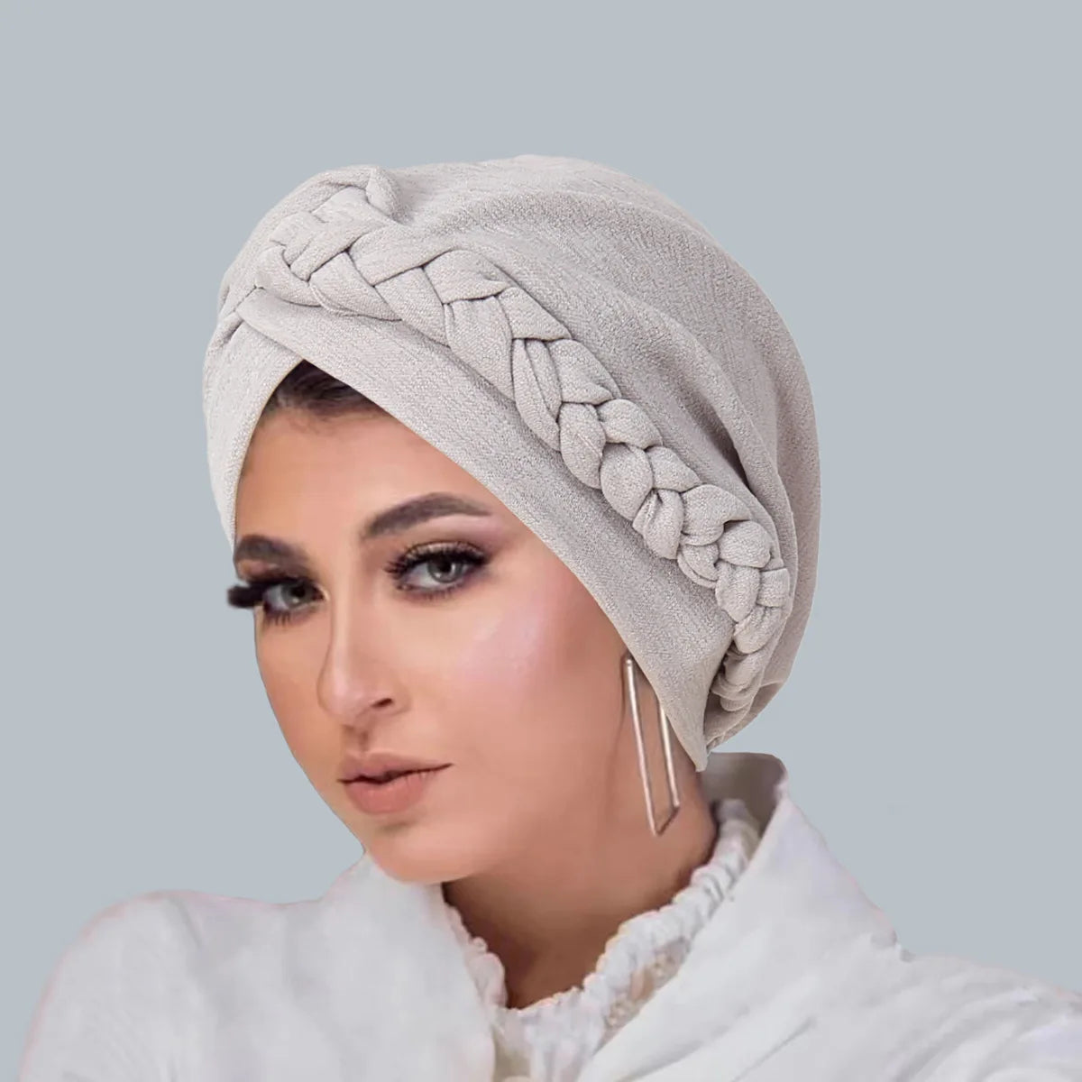 Lady Rural Girl Solid Women Bandanas Stretchy Turban Cap Female Chemotherapy Headwear Braid Hat Polyester Caps SE009