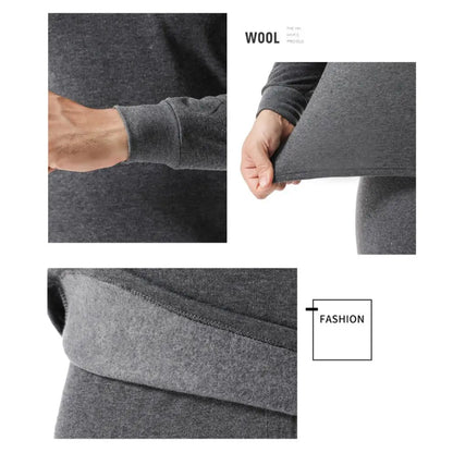 Thermal Underwear Set for Men - Soft Fleece Lined Top & Bottom