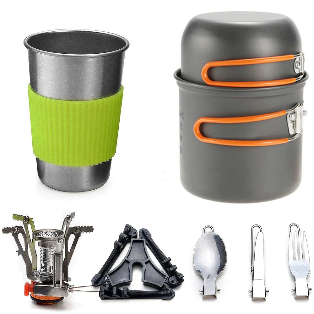 Camping Cookware Kit – Stove, Pots, Utensils for Outdoor Cooking