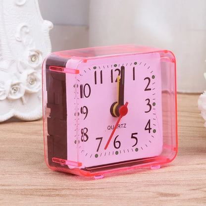 Mini Square Analog Alarm Clock | Silent Non-Ticking Design