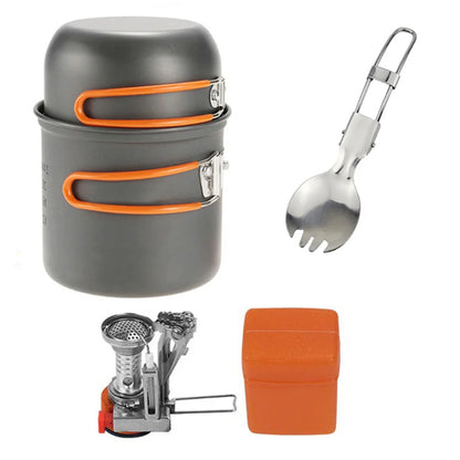 Camping Cookware Kit – Stove, Pots, Utensils for Outdoor Cooking