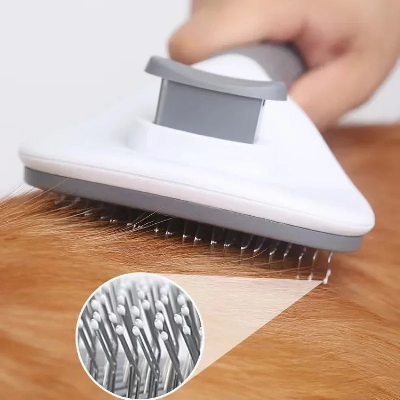 One-Click Hair Removal Pet Comb – Automatic Cat & Dog Grooming Brush