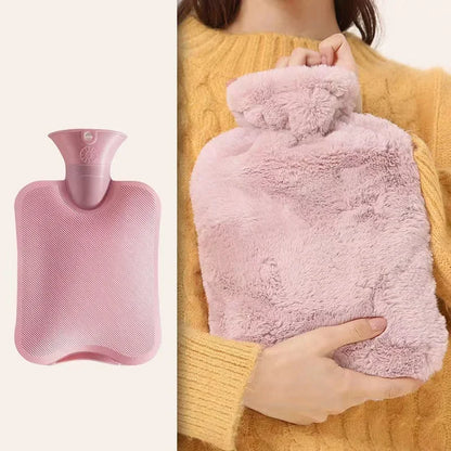 Hot Water Bottle with Cover, 2L Hot Water Bag for Bed Warm Neck Shoulder Pain Hand Feet Warmer Menstrual Cramps Hot Compress