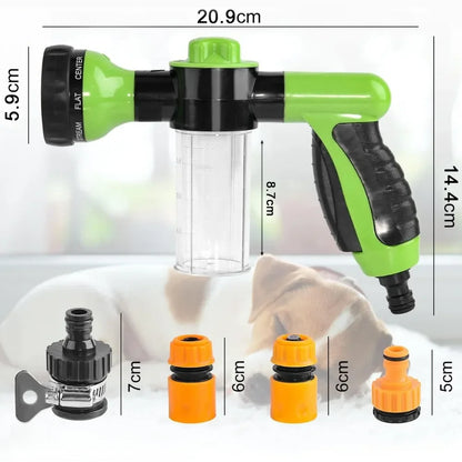 8-in-1 Dog Shower Sprayer | High-Pressure Pet Bath & Garden Tool