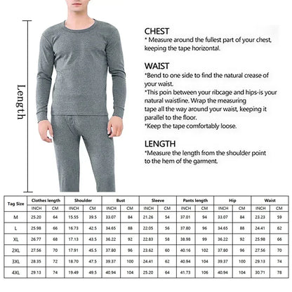 Winter Men’s Thermal Underwear Set - Plus Velvet Pajamas & Leggings