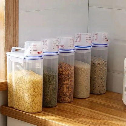 Rice Storage Canister with Measuring Cup | Moisture & Insect Proof