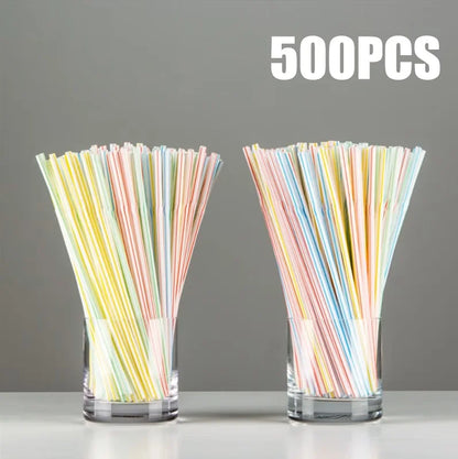 Colorful & Black Drinking Straws – Flexible Party Supplies