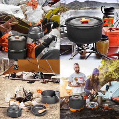 Portable Camping Cookware Set | Outdoor Picnic Teapot