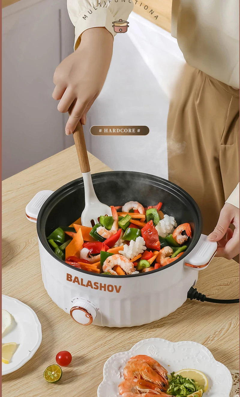 Mini Portable Electric Cooker – Double Layer Non-Stick Hot Pot