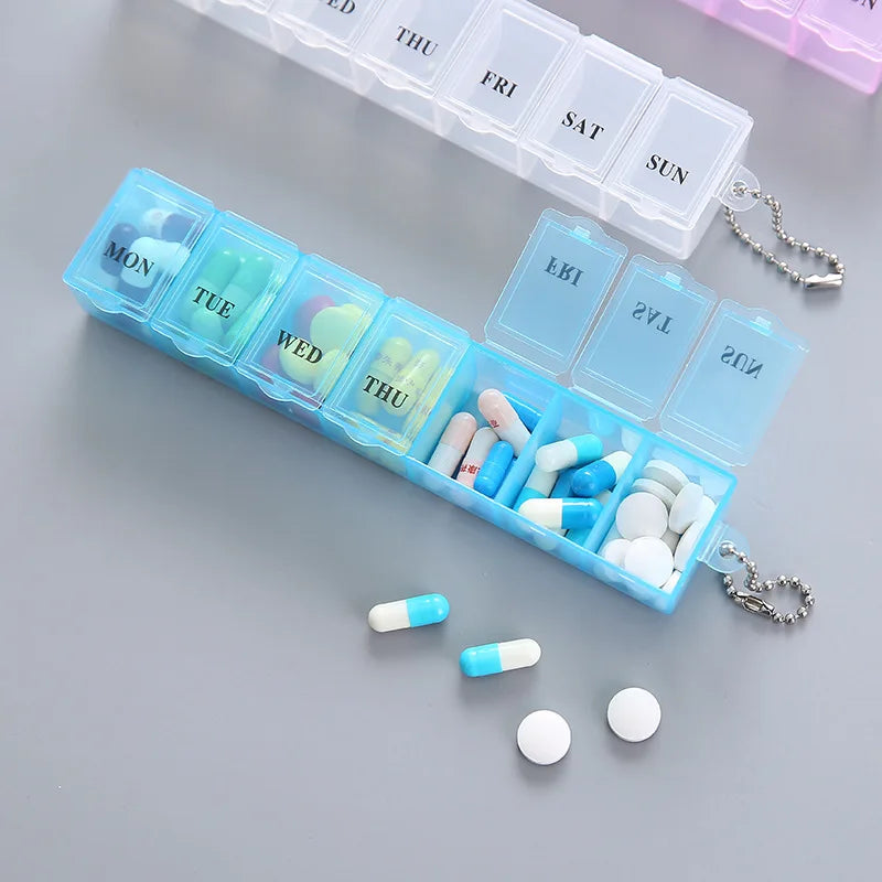 7-Day Pill Organizer | 3 Colors, 21 Compartments for Vitamins & Medicine