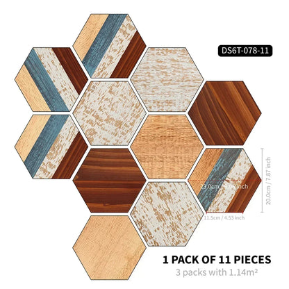 Moroccan Style Hexagonal Floor Stickers – Non-Slip Waterproof Decals